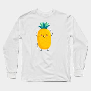 Cute Pineapple Fruit Art Long Sleeve T-Shirt